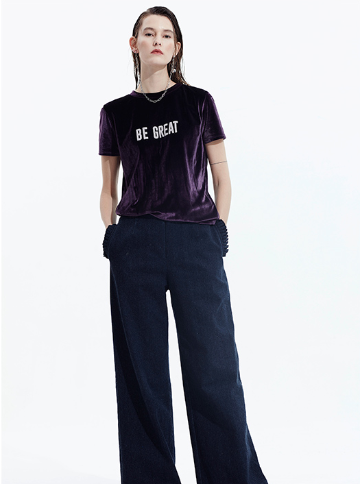 2019 New Arrival Summer Velvet Clothing T Shirt For Women