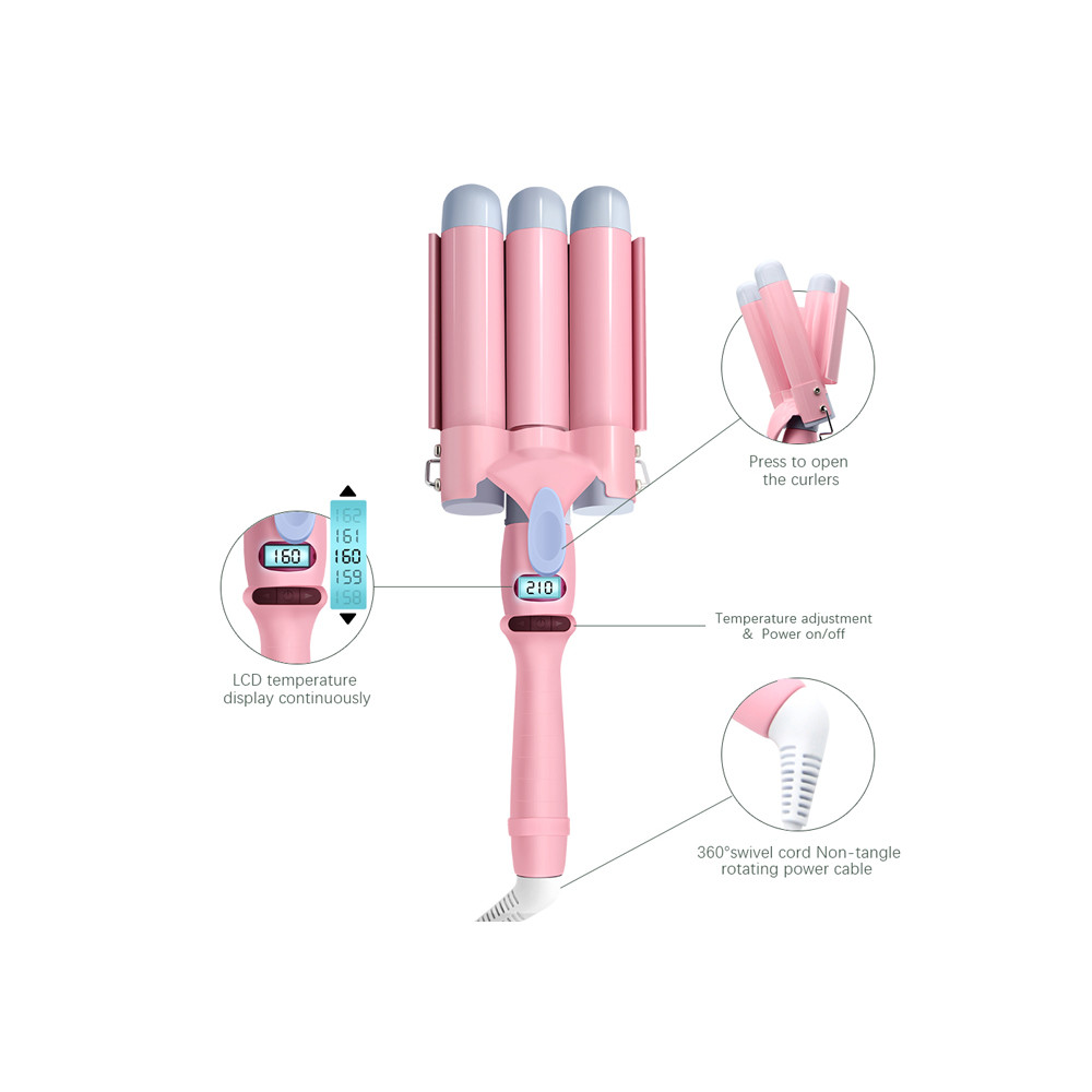 1.25 Inch 3 Barrel Curling Wand