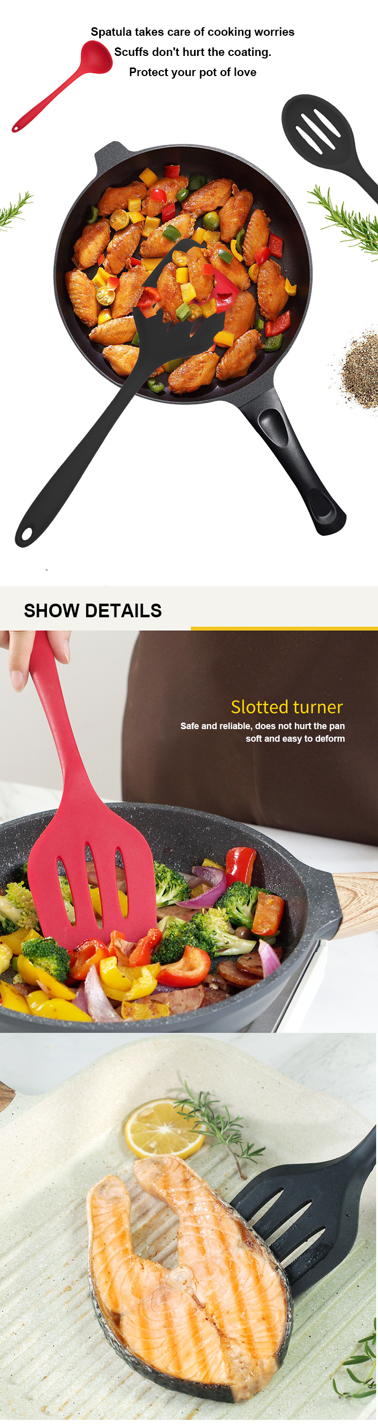 Lightweight Fadeless 10 Piece Silicone Kitchen Utensil Set