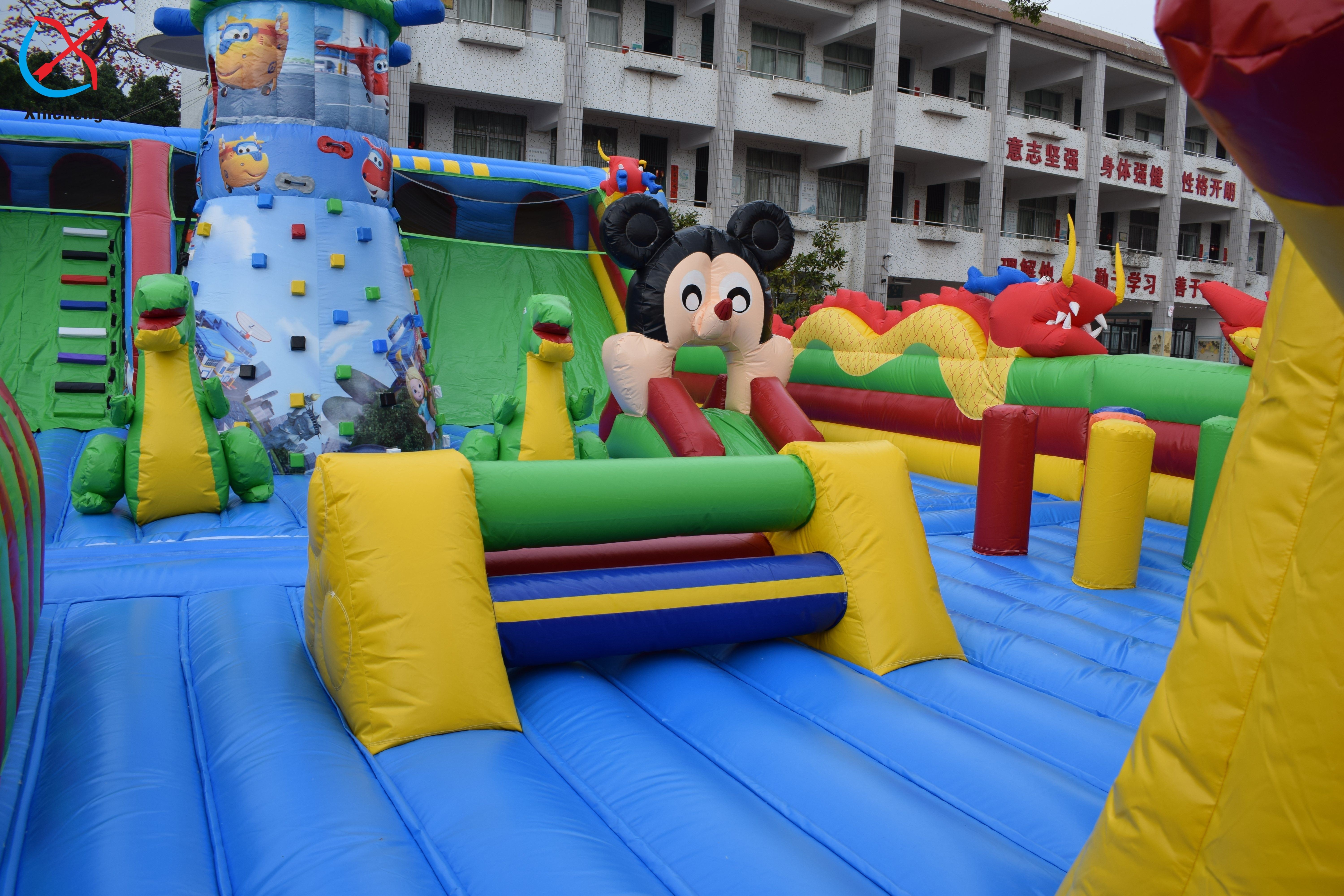 Factory Mickey Pan Themed Inflatable House And Slide Jumping Castle