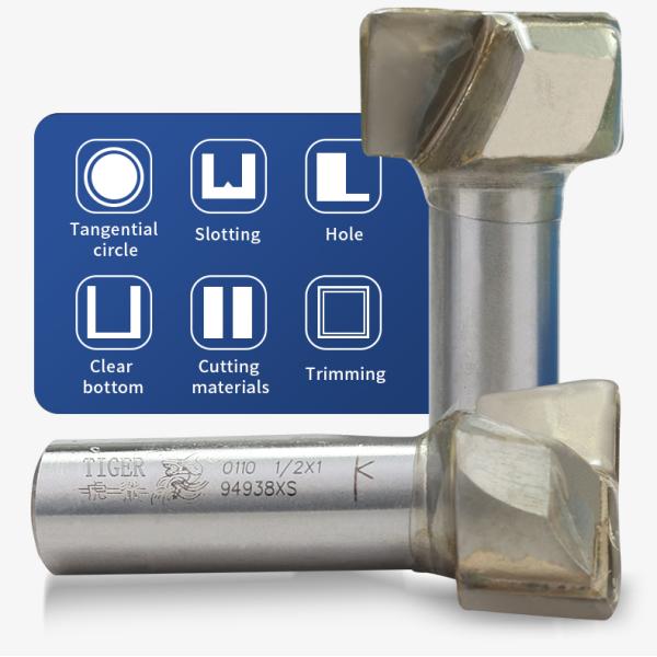 Tiger Coated Woodworking Smooth Diameter Metric Cleaning Bottom Router Bits for Bottom Cleaning 0110