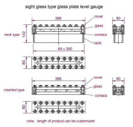 Liquid Tank Reflex Type 1450mm Glass Level Gauge