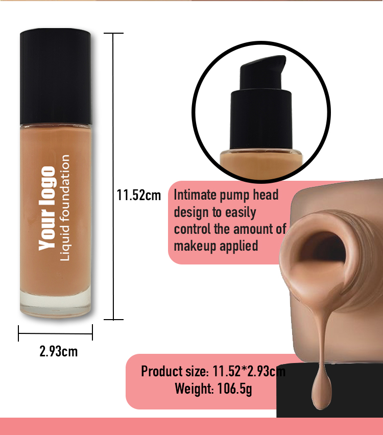 Long Lasting High Quality Make up Cream Private Label Full Coverage Waterproof and Matte Makeup Liquid Foundation