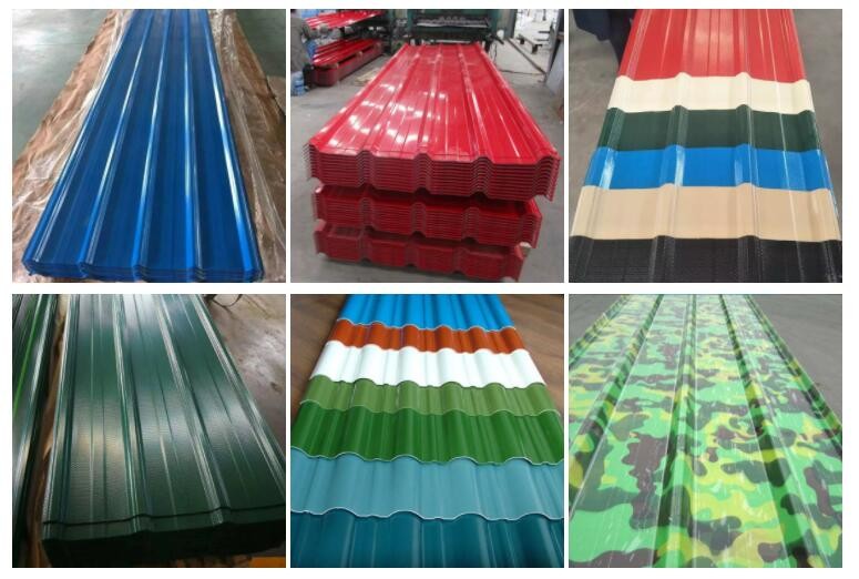 Blue Color Coated Roofing Sheet Corrugated Steel Ceiling Material