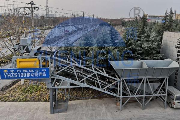 Quality YHZS100 Mobile Batching Plant , High Efficiency Concrete Production Line for sale