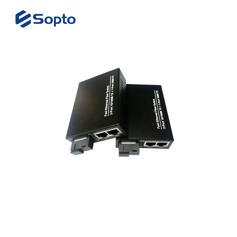 External 220V AC 10 100 1000 Media Converter With Conspicuous LED Indicators