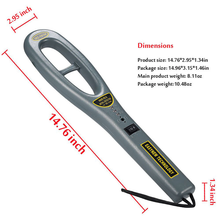 GC101H Hand Held Security Metal Detector Wand Energy Saving For Airport Security Checking