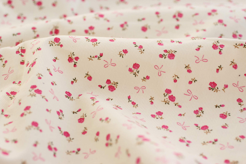 Good soft Floral Stretch Corduroy Fabric Cloth For Baby Children 1