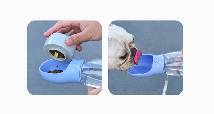 Dog Travel Water Bottle 2 In 1 Pet Feeders Detachable O Shaped