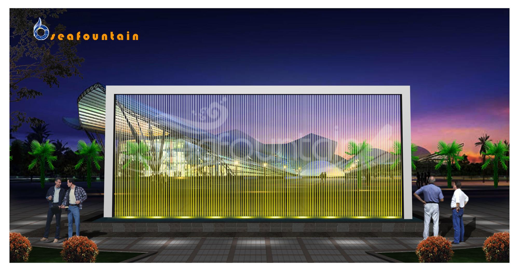 Indoor Office Colorful Pretty Ellipse Automatic String Water Curtain Fountain