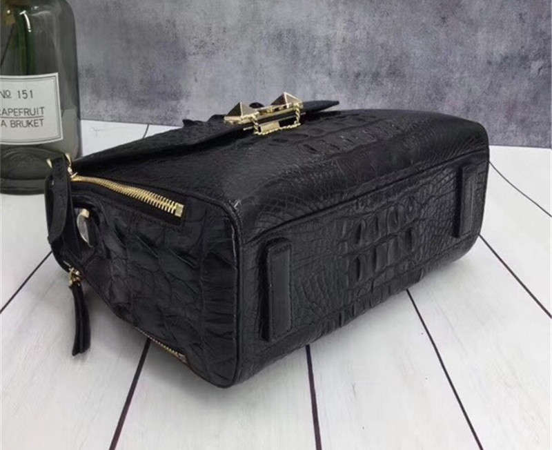 Exotic Genuine Crocodile Skin Woman Orange Purse Authentic Alligator Leather Lady Handbag Female Crossbody Shoulder Bag