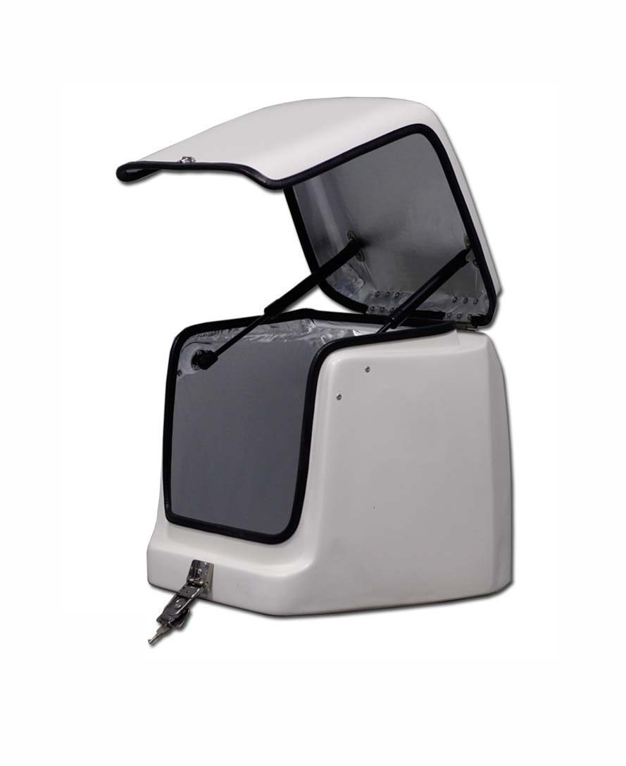 67L White Color Fiberglass Motorcycle Food Delivery Box Pizza Delivery Box with Locks and Keys
