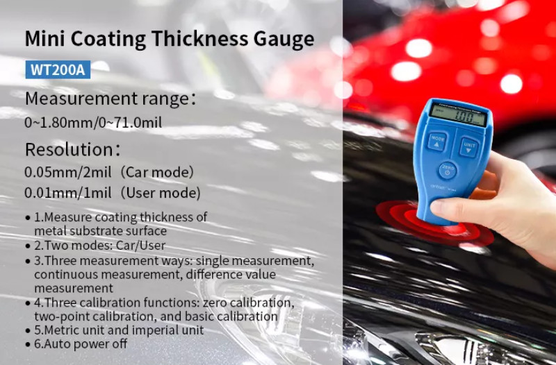 WT2110B Film Coating Thickness Gauge With Colored Display