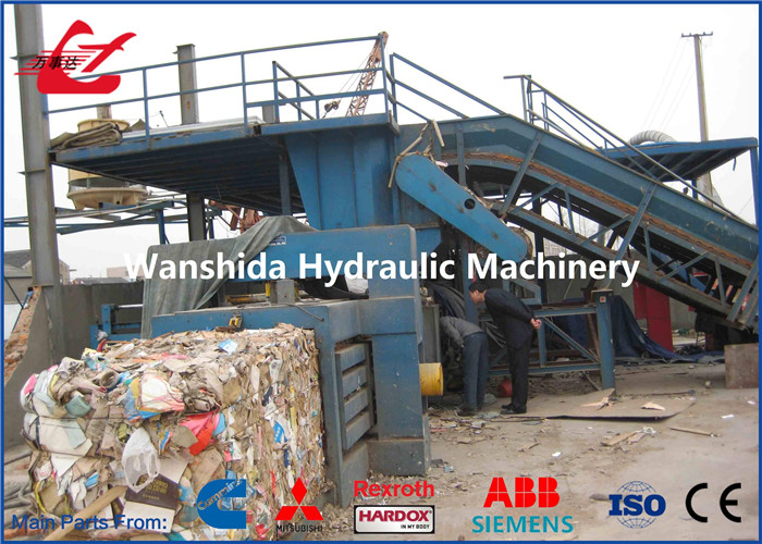 1000KG Bale Waste Paper Balers Horizontal Baling Machine PLC System Controlled