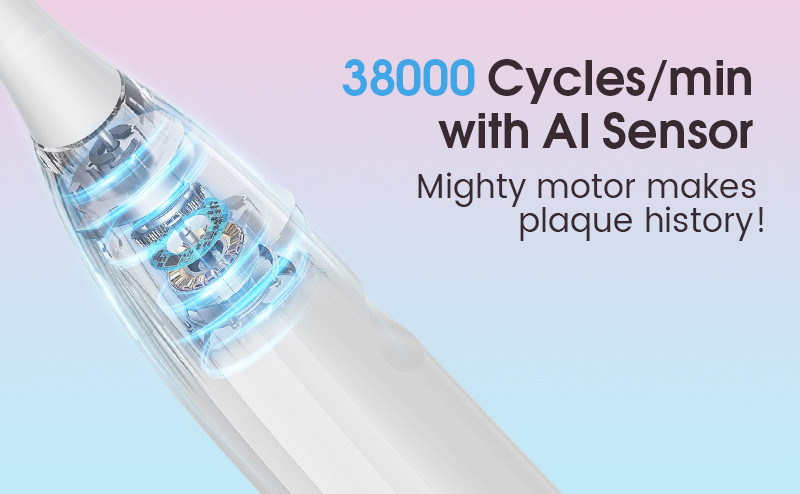 Smart Sonic Electric Toothbrush Ergonomic Design Soft for Teeth Whitening AI Sensor-Based Activation Travel-friendly