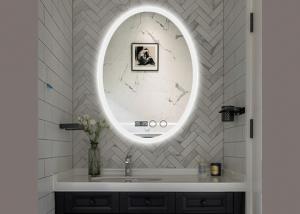 China Fashion Smart LED Bathroom Mirror Anti Fog Oval Lighted Bathroom Mirror on sale