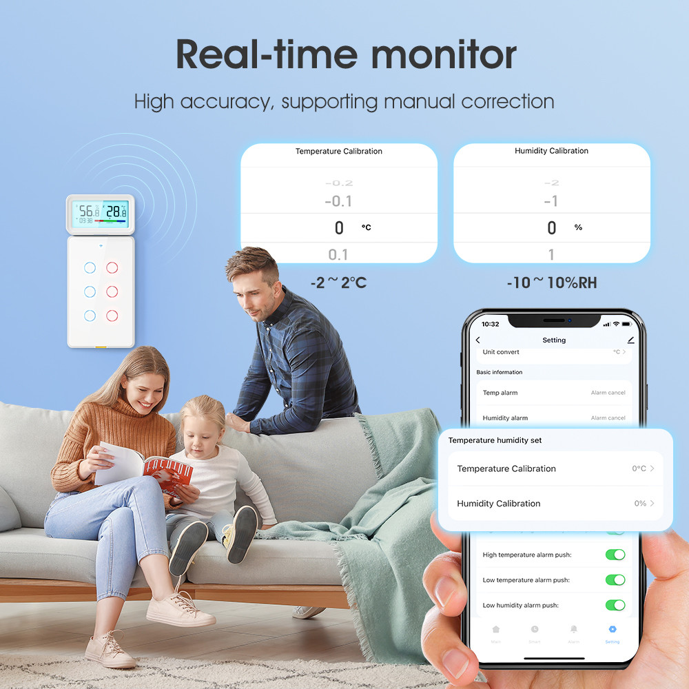 Tuya ZigBee Wireless Hygrometer and Thermometer Sensor – Remote Monitoring, App Control, Alexa & Google Home Compatible