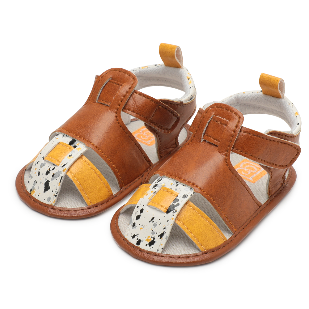 Special design PU Leather upper soft-sole anti slip 0-2 years boy summer outdoor baby sandals summer