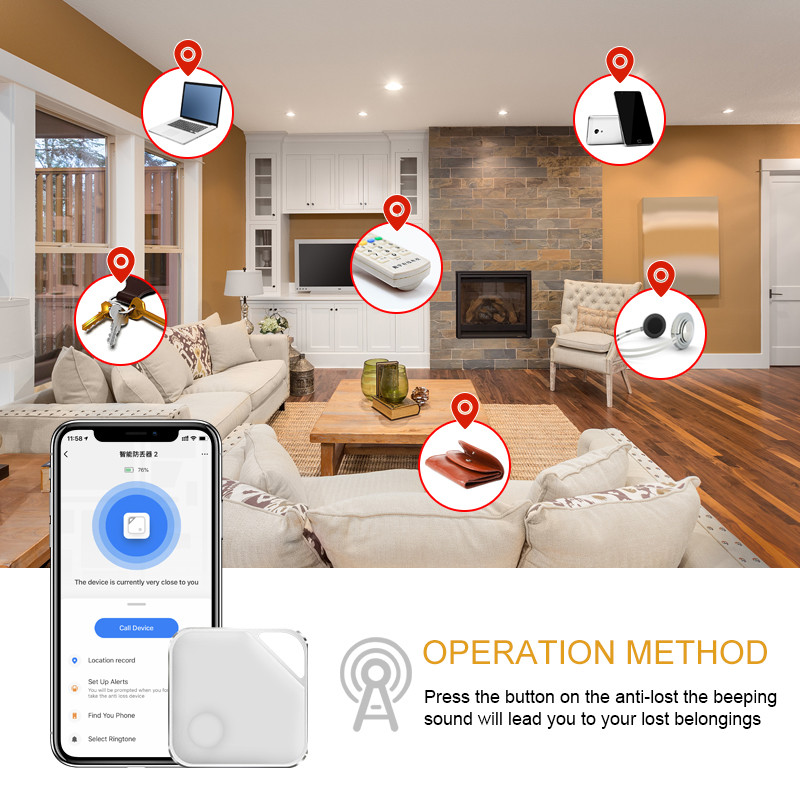 Water Resistant FCC Pet GPS Tracker Bluetooth Tracker Finder Locator