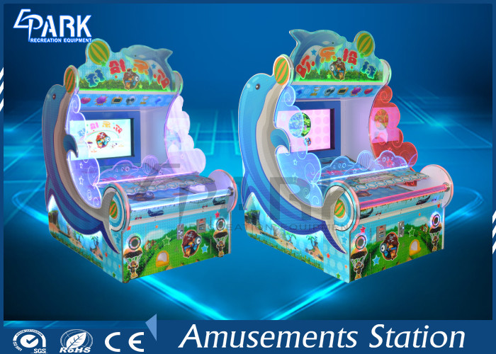 Kids Coin Pusher Redemption Game Machine Dolphin Shooting Ball Game Machine