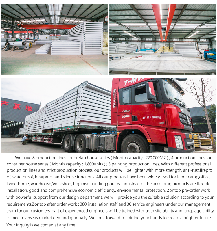 Zontop Rock Woll Sandwich Roofing Panels/sheets Factory Price 75mm 50mm Construction Sandwich