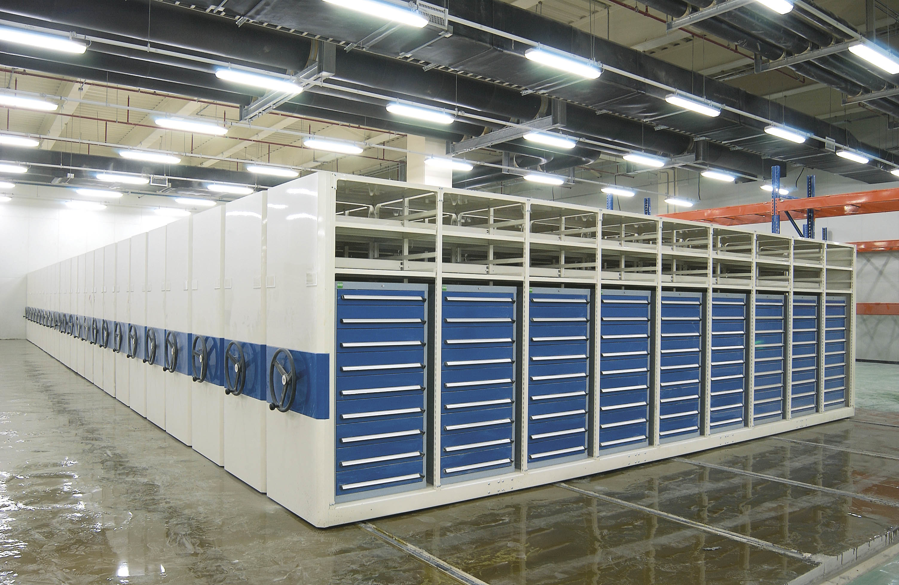 Safety High Efficiency Movable Filing Cabinet For Museum CE Certified