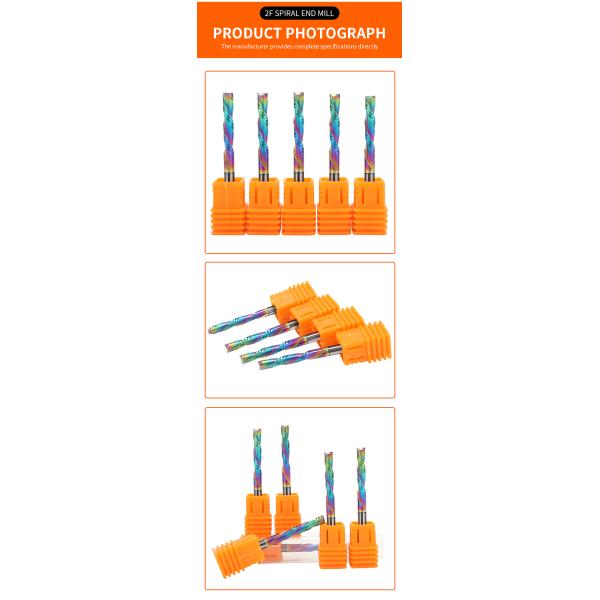 3/8 1/4 1/2 Inch Shank 2F Down Cut Spiral Router Bit for Wood 4mm 6mm Carbide Endmill Two Flute 2 Flute Down Cut End Mill