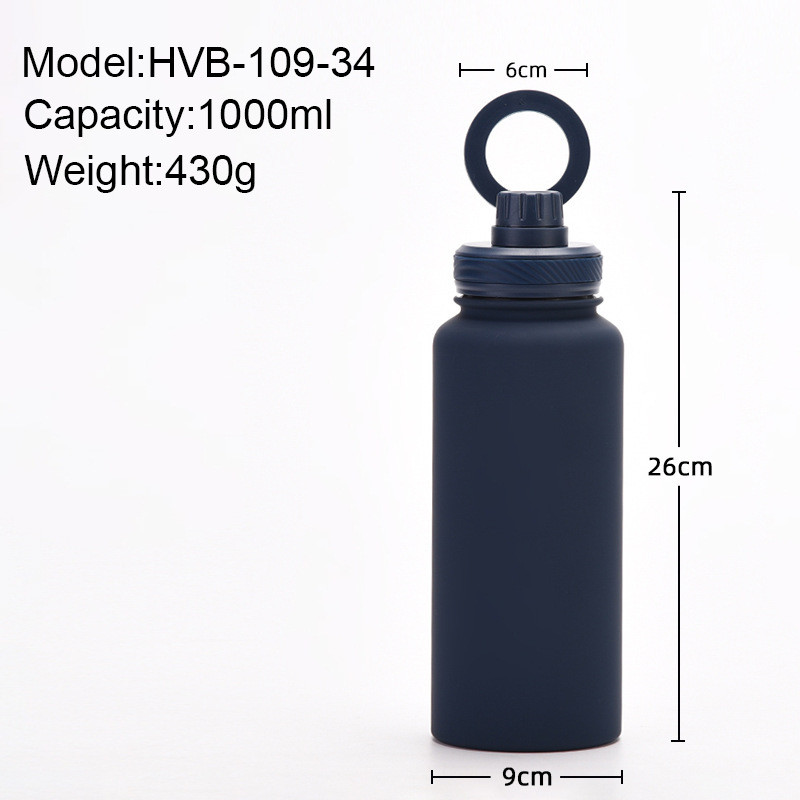 2024 New Magnetic Insulation Cup Mobile Phone Holder Water Cup Large Capacity 1L Large Mouth Stainless Steel Sports Wate