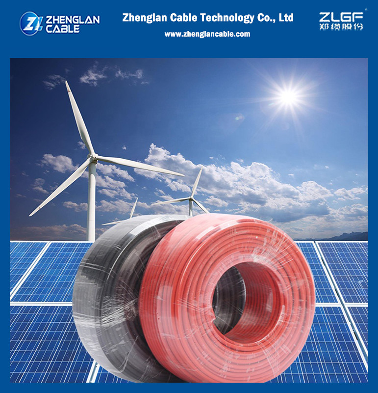 6mm Xlpe Insulation Solar Cable Pv Wire 200m / Roll Red