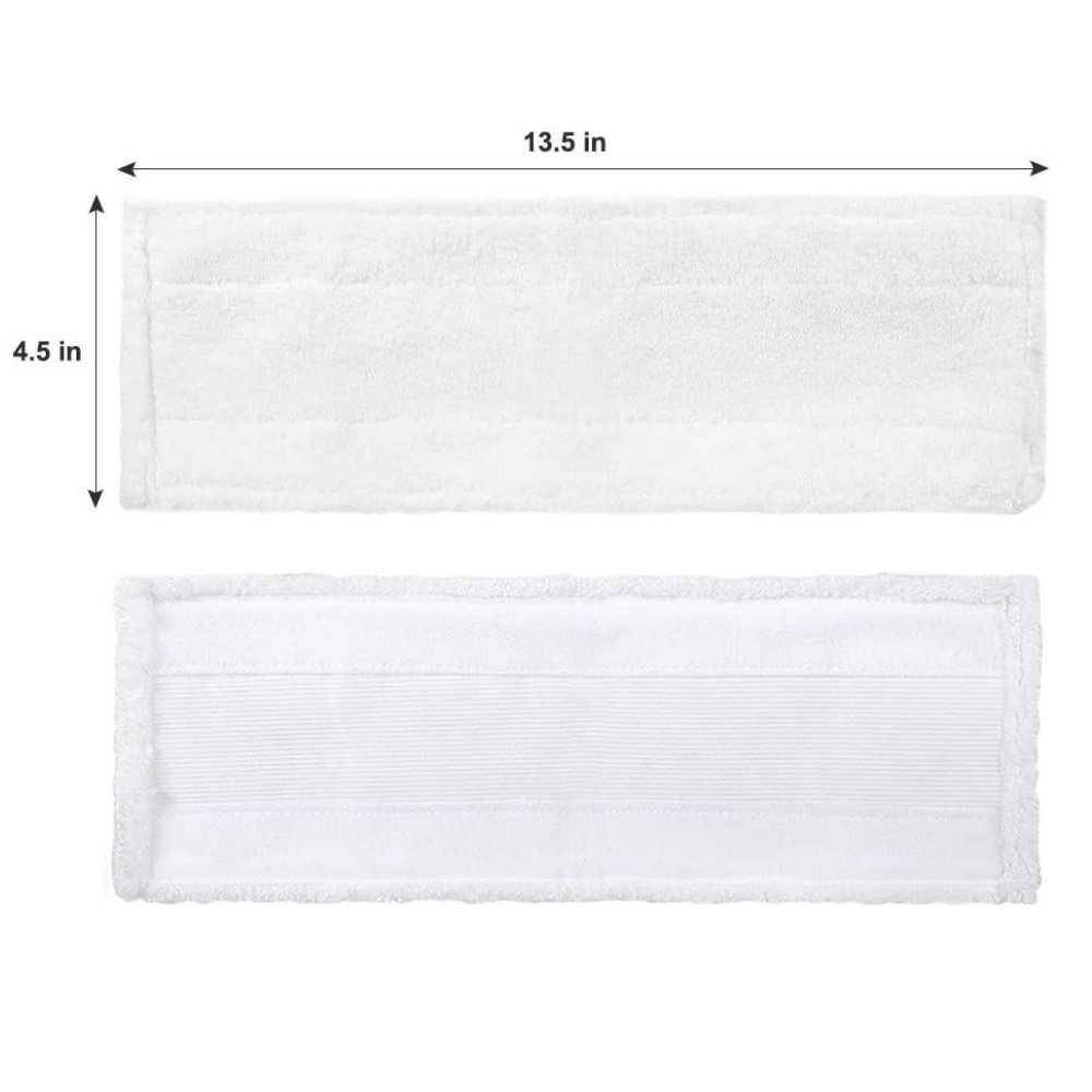 Universal White 13.5 Inch Length Steam Mop Washable Pads