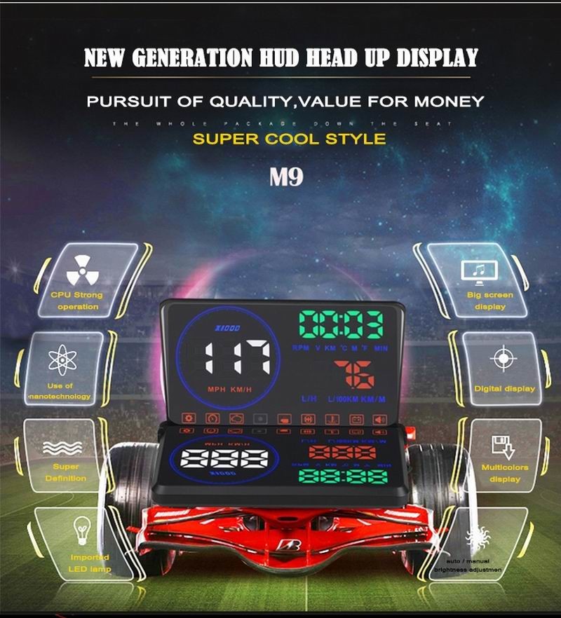 Ouchuangbo Car Head Up Display HUD detector speed projector on the windshield Speedometer Alarm