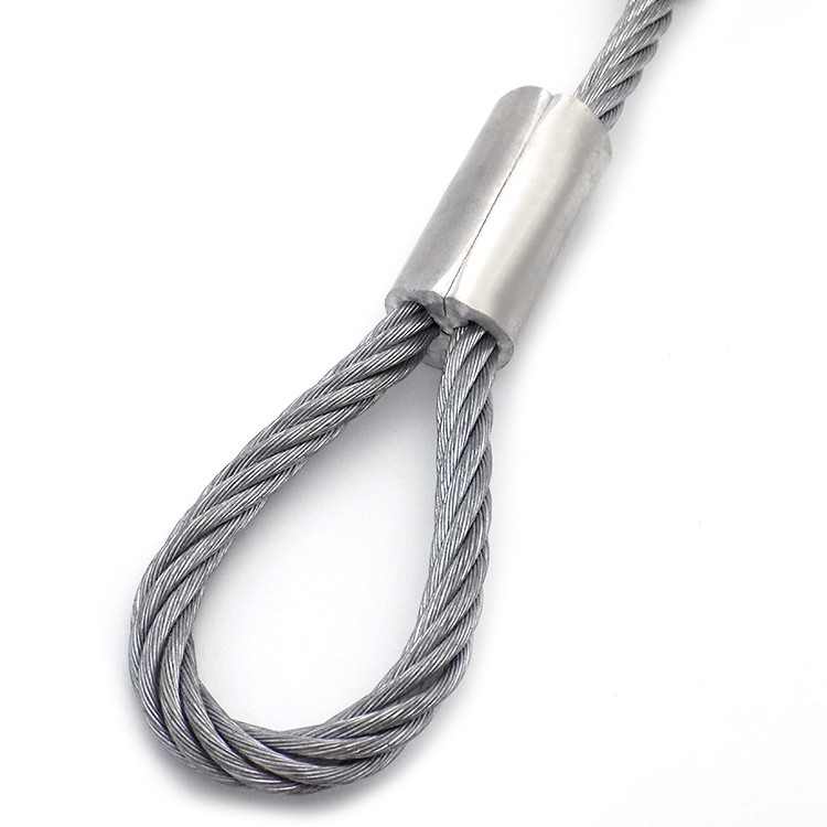 Solar Loop Ends Galvanized Steel 4 Mm Wire Rope Sling