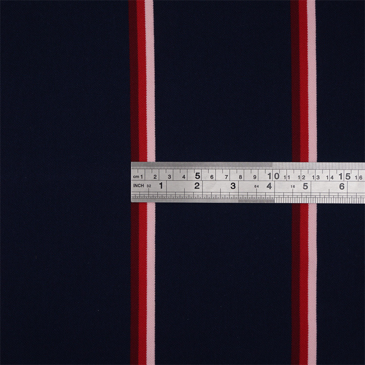Good Texture Breathable Durable Wear-Resistant Striped Knit Fabric For Polo Shirt