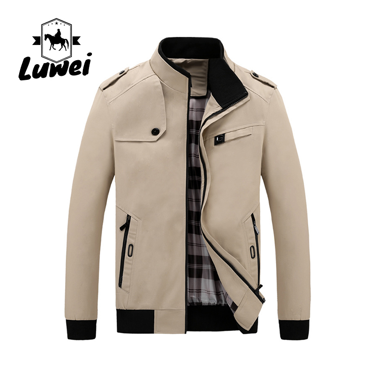 Windbreaker Winter Warm Turtleneck Outerwear Utility Solid Cotton Trendy Slim Men Bomber Plus Size Coat Workwear Jacket
