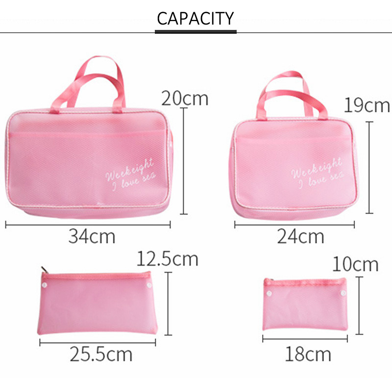 Pure Color Travel L34*H20 Cm Portable Cosmetic Vanity Bag