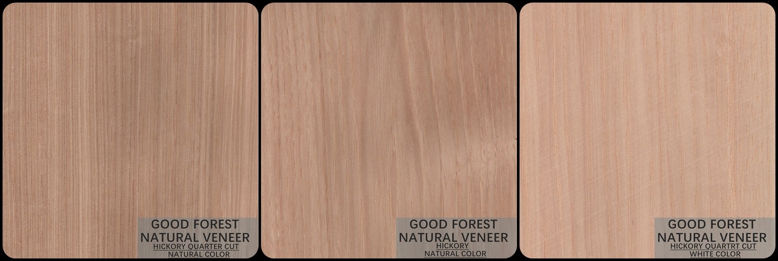 Natural Hickory Wood Veneer Double Color Popular Cabinet Wood Veneer FSC