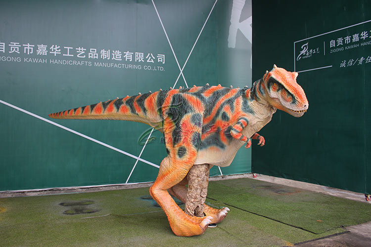 Brown Interactive Head Realistic Animatronic Dinosaur Costume For Adults