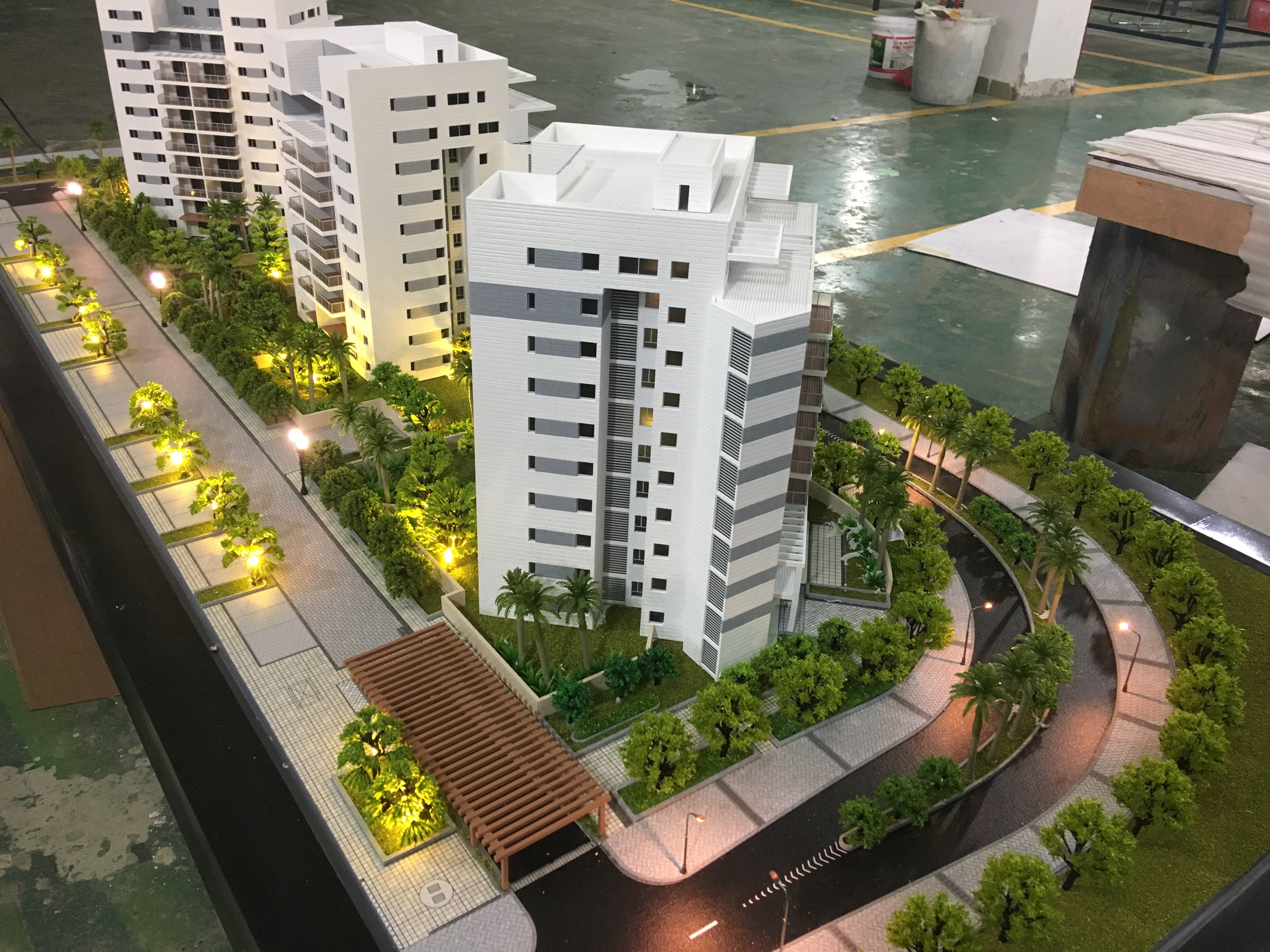 Mini Acrylic Architecture Model American Apartment Style Laser Cut Technic