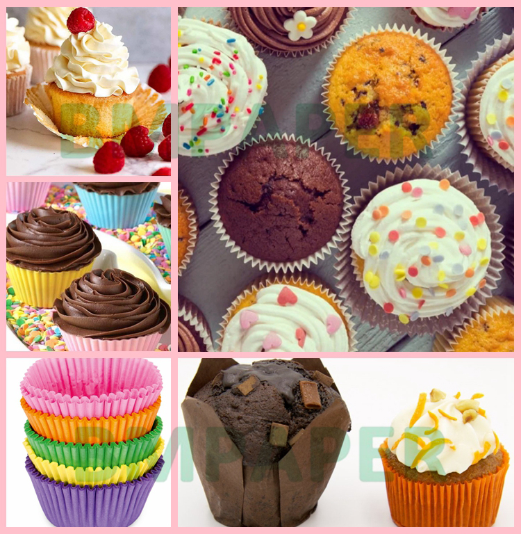 40gsm Colored Cupcake Muffin Molds Baking Liner Paper Non Stick 500 x 700mm