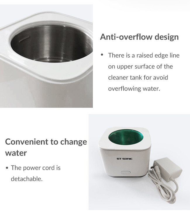 SUS304 Tank 180ml Ultrasonic Denture Cleaner With Basket 12v 2A Adapter