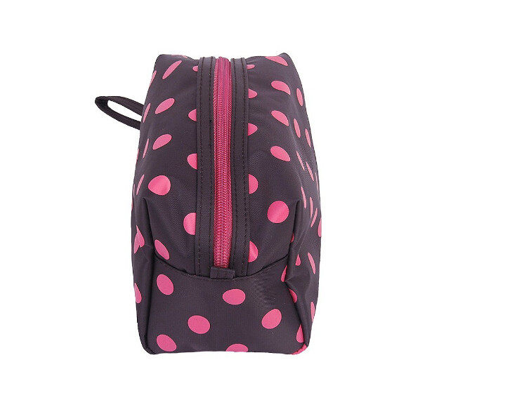 Multi Colored Compact Zipper Pencil Bag Ladies Cosmetic Pouch Polyester