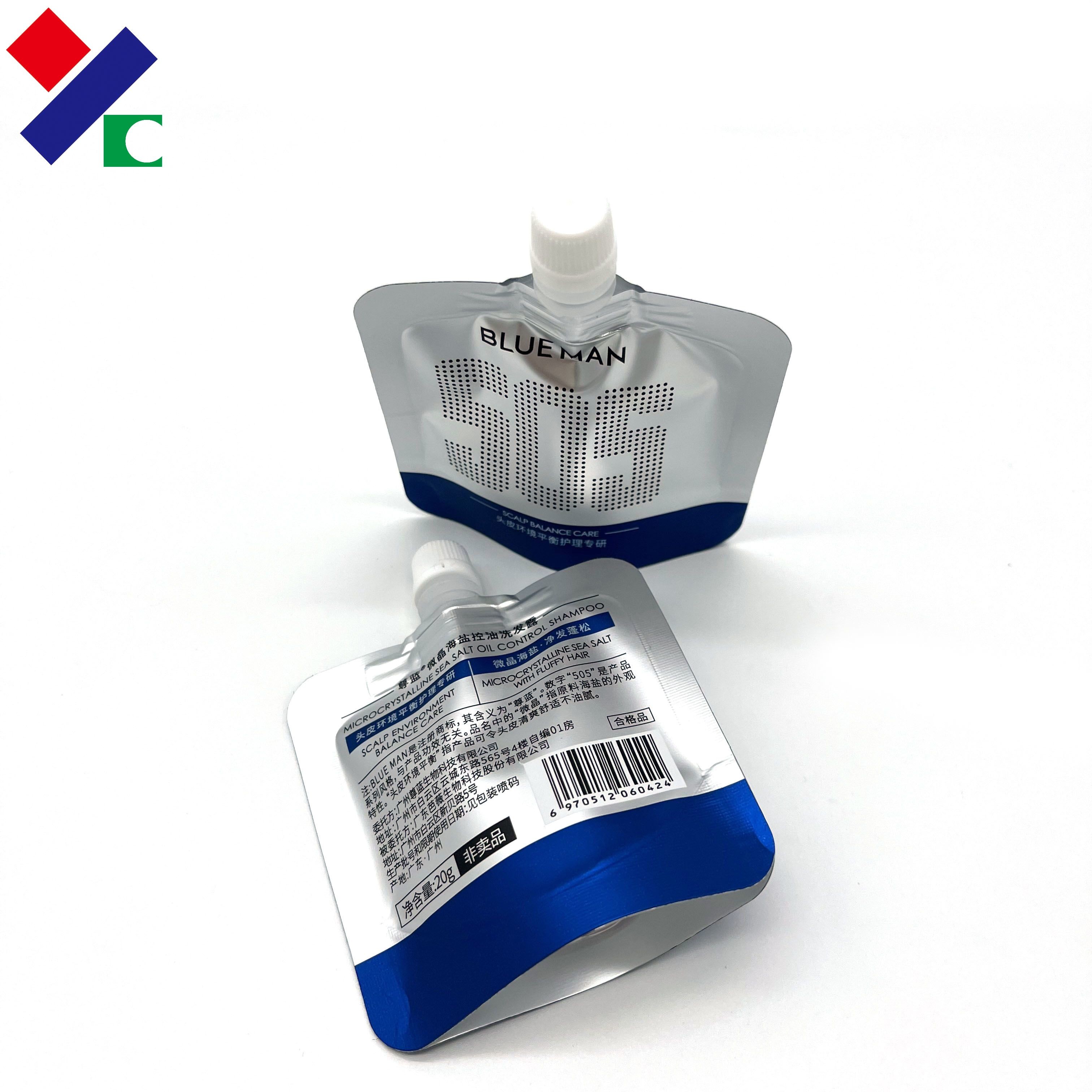 Standing Up Aluminum Foil Spout Pouch Packaging For Shampoo Liquid Soap Bag