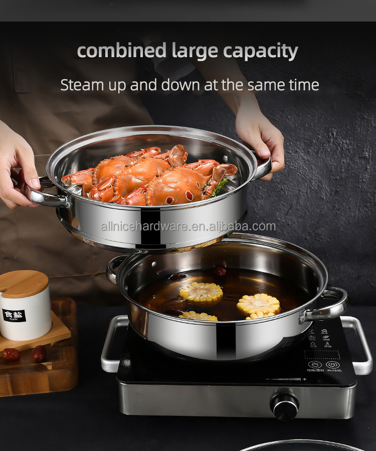 Hot Selling Cookware Cooking Food Steamer Stainless Steel Steamer Pot Kitchen Soup Pot With Steamer