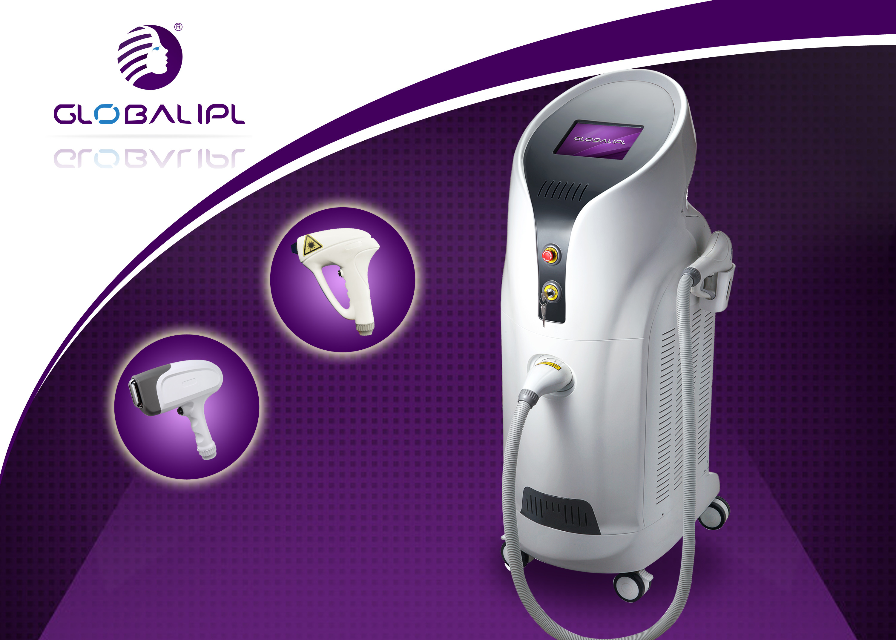 3 Wavelengths Diode Laser Hair Removal Machine 3500W Output Power 13 * 39mm²