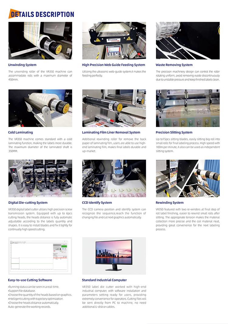 VR350 Auto Rotary Feeding and Laminating Die Cutting Machine with DELTA PLC Control