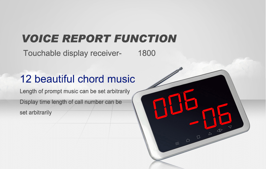 No cable and easy installation wireless restaurant call pager system