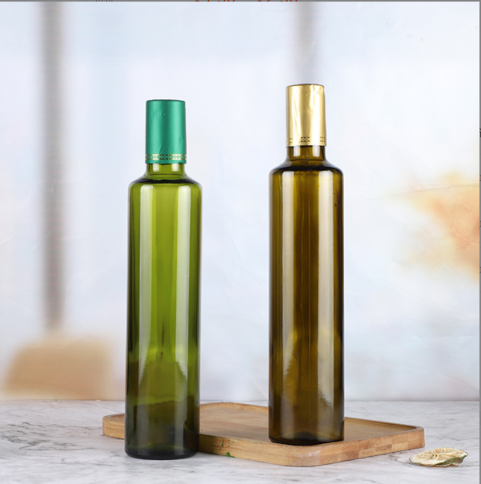 250ml/500ml Olive Oil Mason Jar Kitchen Bottle in Dark Glass Hot Stamping for Kitchen