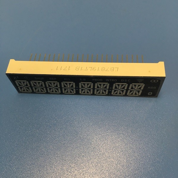 Common Cathode Custom LED Display Ultra Bright Amber 8 Digit 14 Segment Long Lifespan