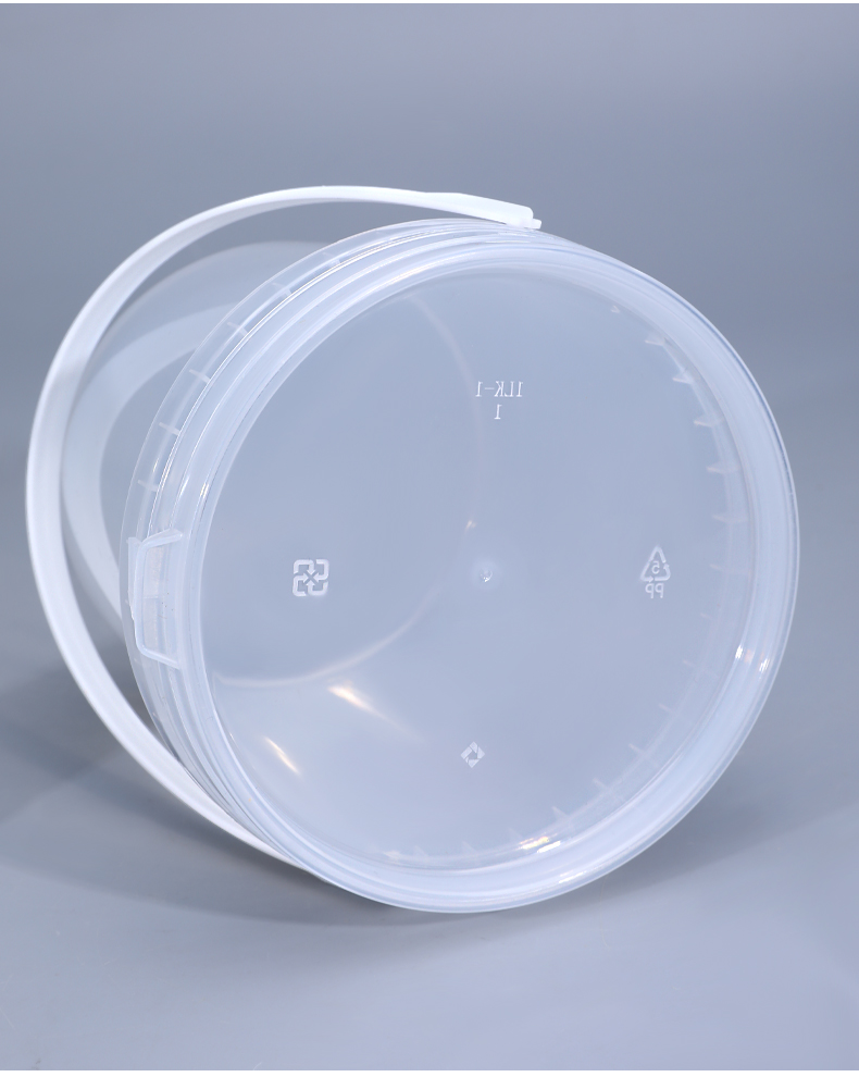 Customrized Logo White 1L Plastic Round Candy Tool Cookie Bucket With Lid And Handle