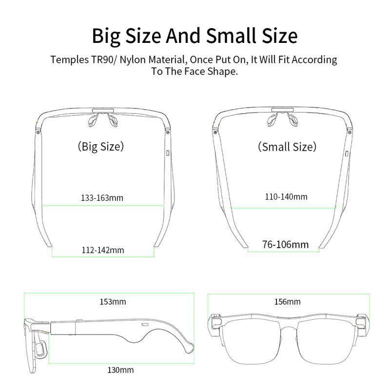Directional Audio 5.0 Smart Music Glasses TR90 Protect Against Blue Light And Radiation Smart Glasses Sunglasses